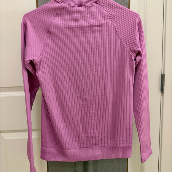 Lululemon Ribbed Long Sleeve Top Pink Purple Size 4 Thumbholes - Picture 2 of 11